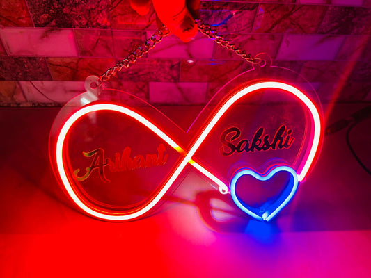 Customise Couple Infinity Shape Style Neon for Bedroom