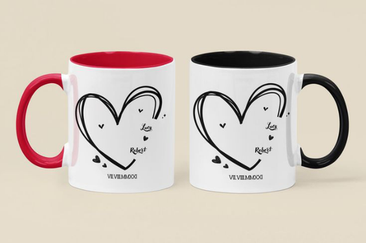 Customise High Quality Couple Pair Inner Mug