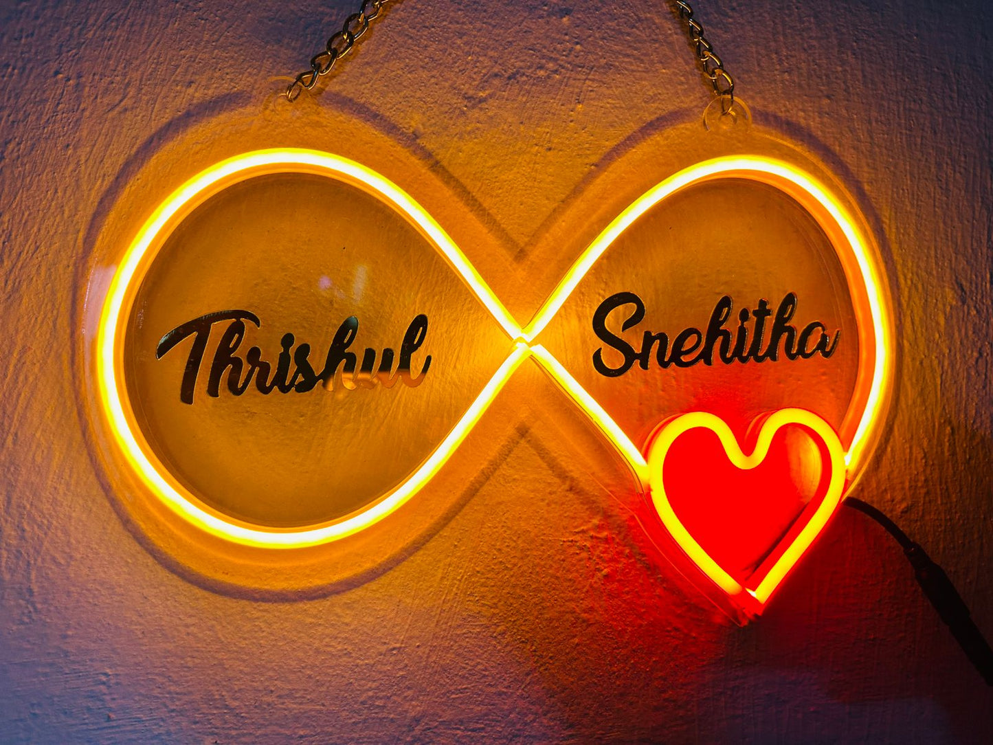 Customise Couple Infinity Shape Style Neon for Bedroom