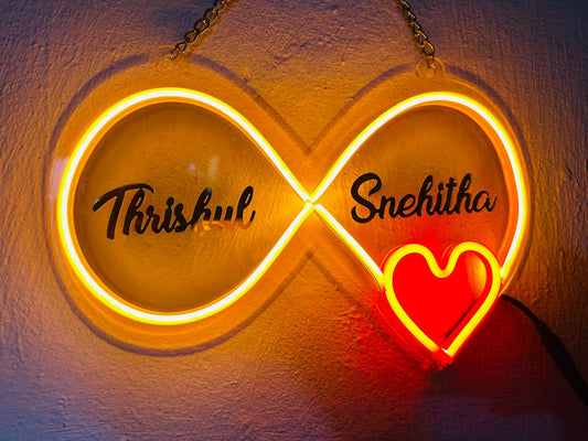 Customise Couple Infinity Shape Style Neon for Bedroom
