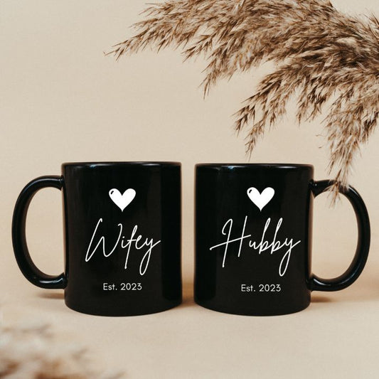 Customise High Quality Black Patch Printed Pair Mug