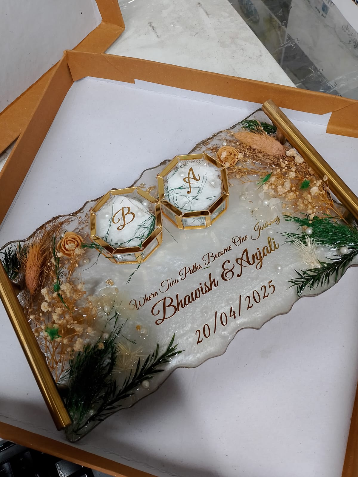 Customize Resin Engagement & Wedding Tray Awaits!