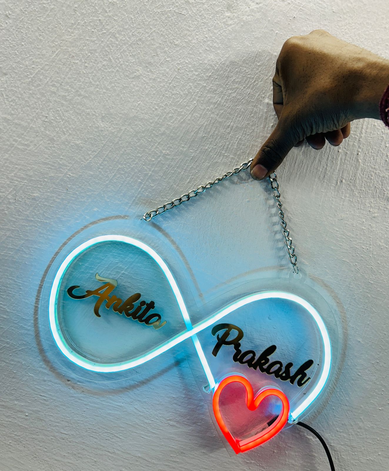 Customise Couple Infinity Shape Style Neon for Bedroom